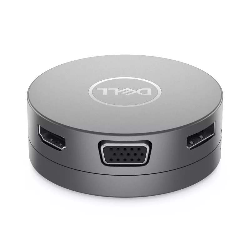 DELL Pro 7-w-1 podróżny hub USB-C - DA310, przewodowy, USB 3.2 Gen 2 (3.1 Gen 2) Type-C, 10,100,1000 Mbit/s, srebrny, 3840 x 2160 pikseli, 1920 x 1080 pikseli