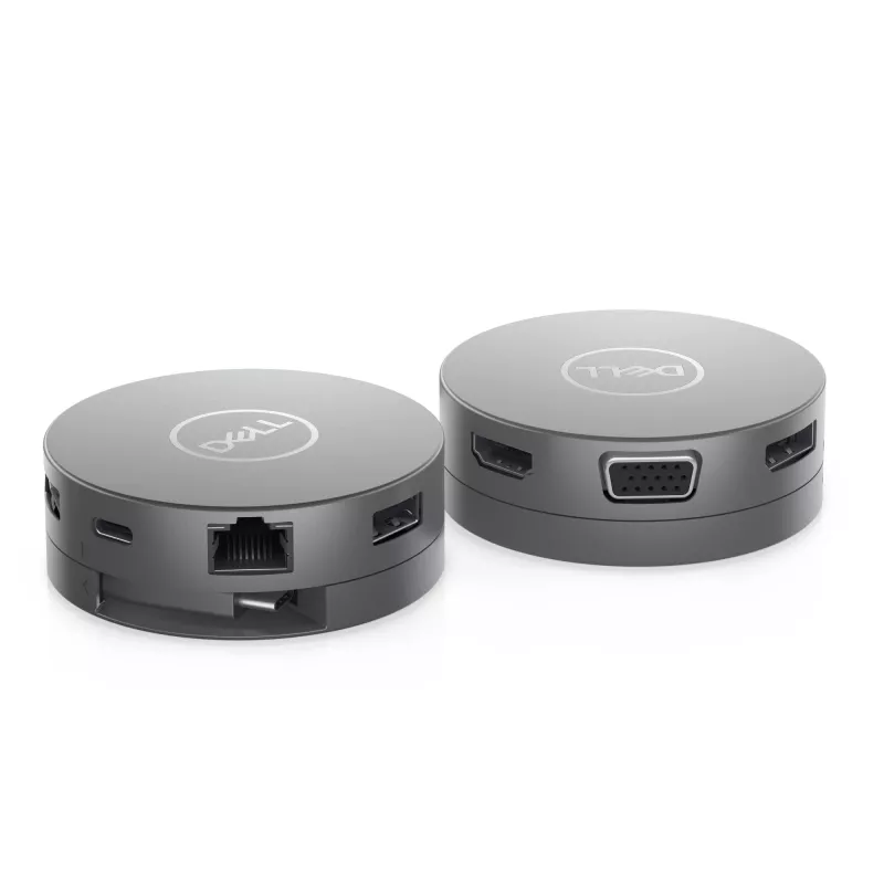 DELL Pro 7-w-1 podróżny hub USB-C - DA310, przewodowy, USB 3.2 Gen 2 (3.1 Gen 2) Type-C, 10,100,1000 Mbit/s, srebrny, 3840 x 2160 pikseli, 1920 x 1080 pikseli