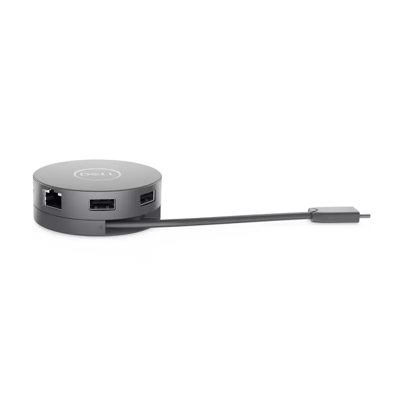 DELL Pro 7-w-1 podróżny hub USB-C - DA310, przewodowy, USB 3.2 Gen 2 (3.1 Gen 2) Type-C, 10,100,1000 Mbit/s, srebrny, 3840 x 2160 pikseli, 1920 x 1080 pikseli