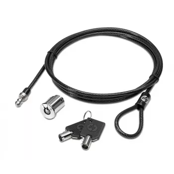 HP Master Keyed Docking Station kabel Lock, 1,85 m, okrągły klucz, stal galwanizowana, czarny
