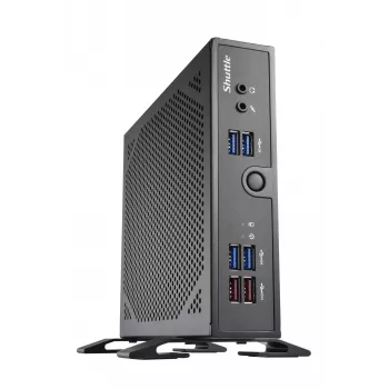 Shuttle XPC cienki Barebone DS50U, Intel Celeron 7305, 2x LAN (1x 2.5Gbit ,1x 1Gbit), 1xCOM,1xHDMI,1xDP, 1x VGA, bezwentylatorowy, ciągła praca 24/7