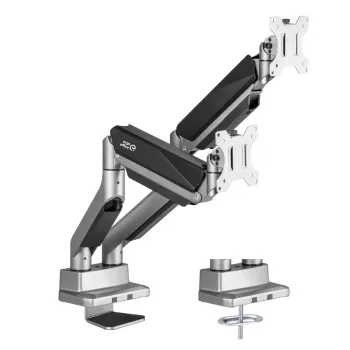 Uniwersalne podwójne ramię biurkowe do monitorów Ergo Office, sprężyna gazowa 17-35 cali 15kg, VESA 75x75 / 100x100, ER-446