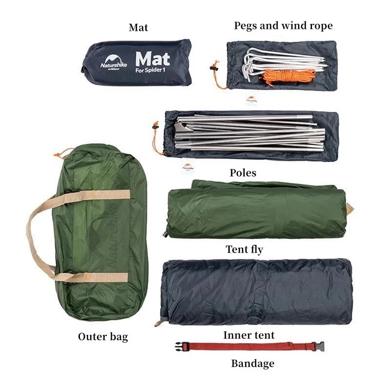 Cycling ultralight tent 1 nh18a095-d-forest zielony NATUREHIKE