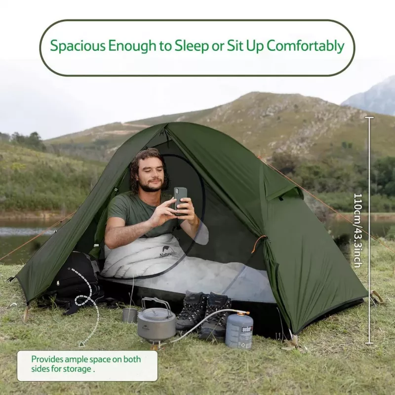 Cycling ultralight tent 1 nh18a095-d-forest zielony NATUREHIKE