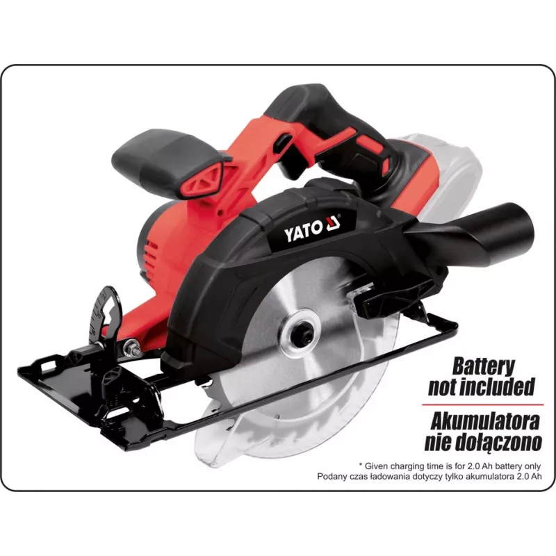 YATO CIRCULAR SAW 165mm 18V BEZ AKUMULATORÓW I ŁADOWARKI