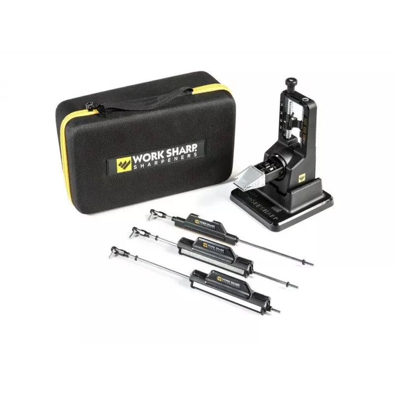 Ostrzałka do noży Work Sharp Precision Adjust Elite 09DX066 — regulowany kąt, kamienie diamentowe, wykończenie skórą, obudowa nylonowa