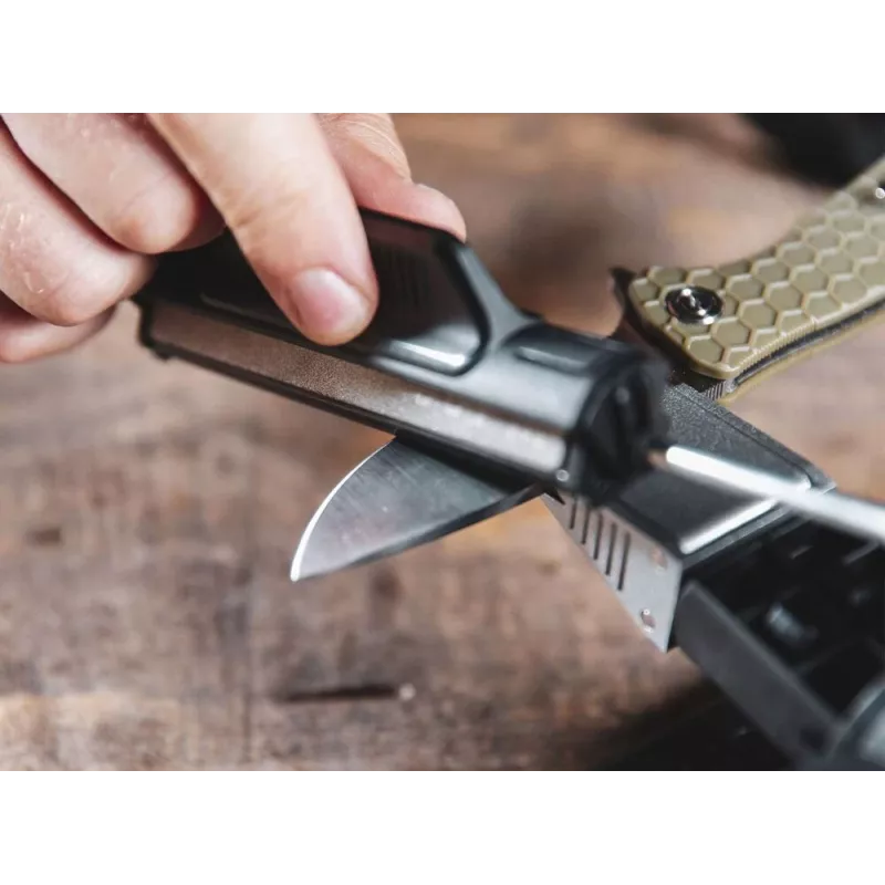 Ostrzałka do noży Work Sharp Precision Adjust Elite 09DX066 — regulowany kąt, kamienie diamentowe, wykończenie skórą, obudowa nylonowa