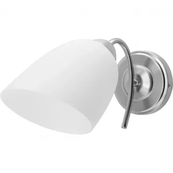 Kinkiet ActiveJet NIKITA nikiel E27 jednopunktowy, okrągły metalowy klosz, IP20, 220–240 V, maks. 60 W