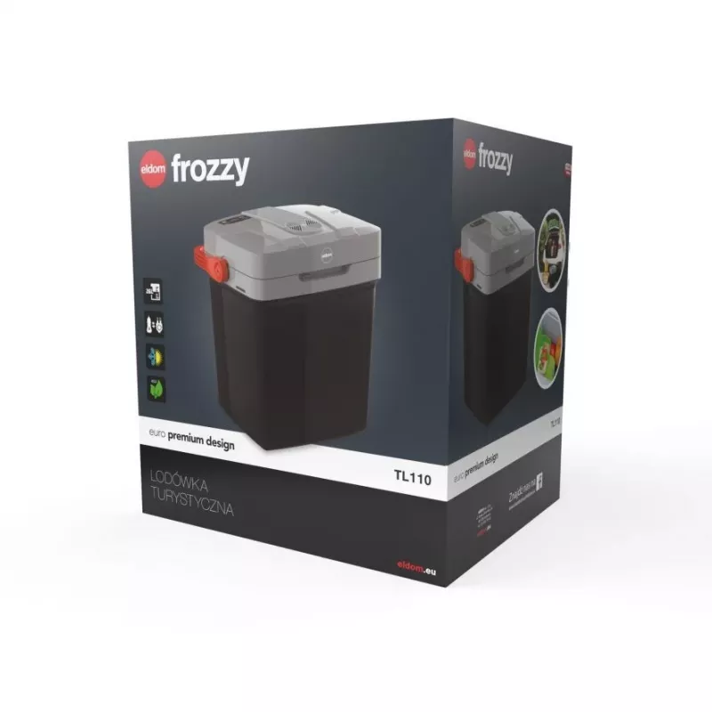 ELDOM FROZZY lodówka turystyczna 26 l, funkcja chłodzenia i grzania, 12V/240V