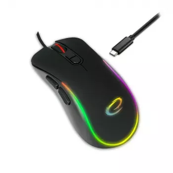 Mysz gamingowa ESPERANZA EGM303 USB Type-C, optyczna 2400 DPI, 7 przycisków, RGB, praworęczna, czarna