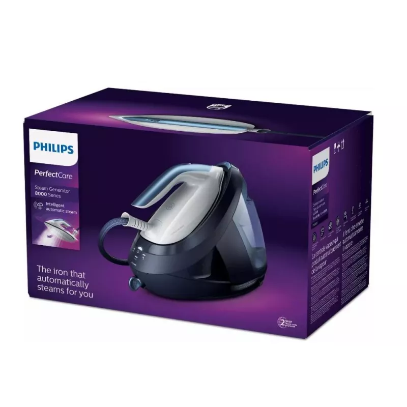 Stacja parowa Philips PSG8030/20 — 2700 W, zbiornik na wodę 1,8 l, stopa SteamGlide Elite, uderzenie pary 600 g