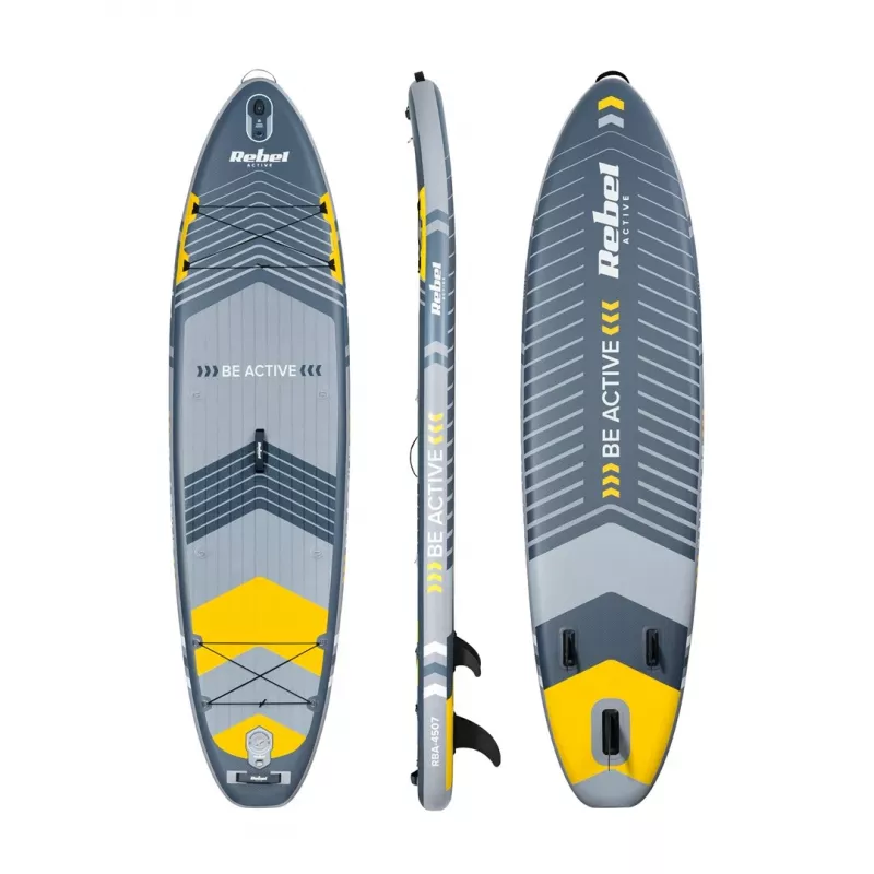 Zestaw dmuchanej deski SUP Rebel ACTIVE 350x81x15 cm - model RBA-4500, wszechstronna deska turystyczna