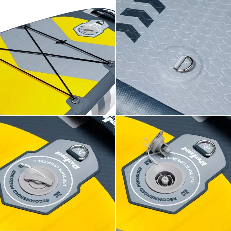 Zestaw dmuchanej deski SUP Rebel ACTIVE 350x81x15 cm - model RBA-4500, wszechstronna deska turystyczna