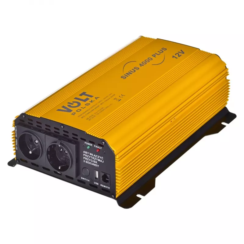 Przetwornica napięcia Volt Sinus 4000 Plus 4000W 12V — czysty sinus, 4000 W ciągłej mocy, wejście 12 V DC