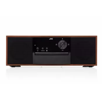 Mini wieża muzyczna JVC RD-E761, 2×8 W RMS, Bluetooth 4.2, USB, CD, FM, drewniana obudowa, czarna