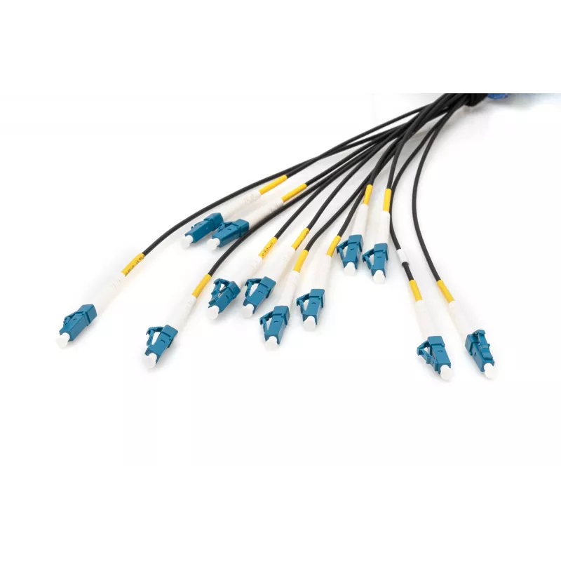 Digitus Pre-assembled Fiberglass Universal Breakout kabel Single Mode OS2 12 Fibers LC/UPC 100m