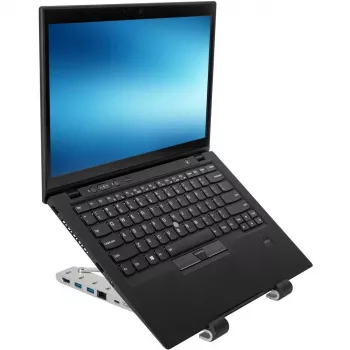 Przenośna podstawka ze zintegrowanym dokiem Stacja dokująca + uchwyt na notebooka USB-C 3.2 Gen 1 Thunderbolt 3