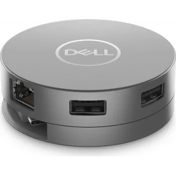 DELL 6-w-1-USB-C-Multiport-Adapter - DA305 - przewodowy - USB 3.2 Gen 2 (3.1 Gen 2) Type-C - 10,100,1000 Mbit/s - srebrny - 3840 x 2160 pikseli - Dell (5H1R0)