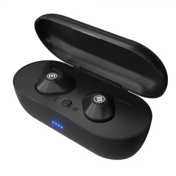 MAXELL MINI DUO Bezprzewodowe słuchawki douszne z etui ładującym Czarny