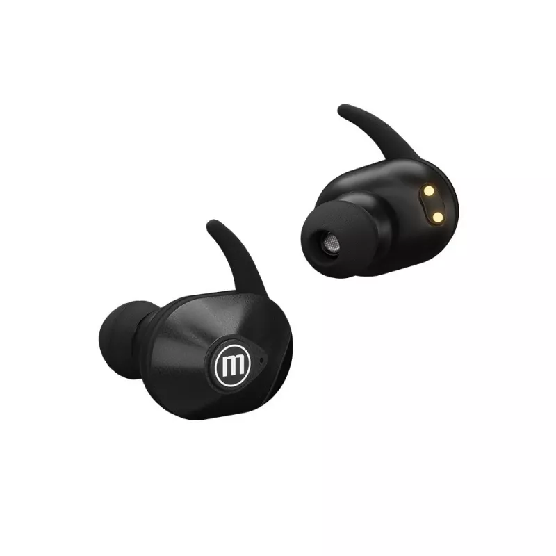MAXELL MINI DUO Bezprzewodowe słuchawki douszne z etui ładującym Czarny
