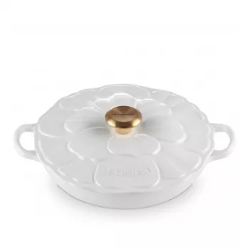 Le Creuset garnek gourmet professional flower 26 cm biały