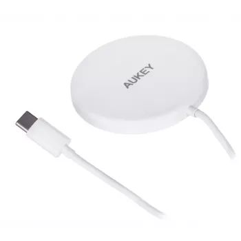 AUEKY Aircore Magnetic LC-A1 Bezprzewodowa ładowarka magnetyczna QI USB-C 15W Biała