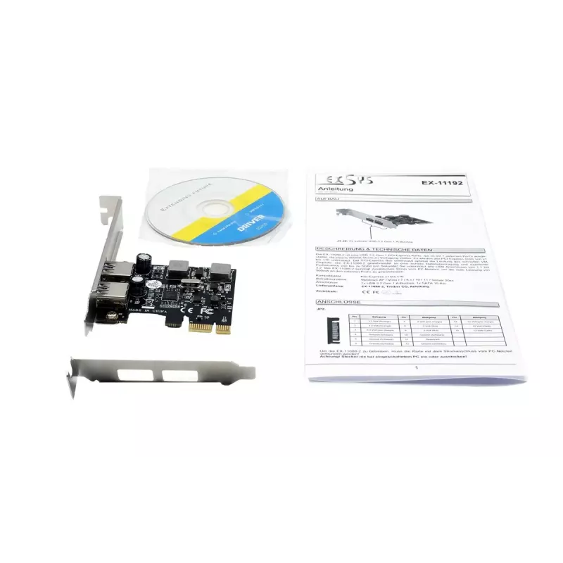 Karta PCIe USB 3.2 Gen 1 2-portowa 3A Renesas EXSYS