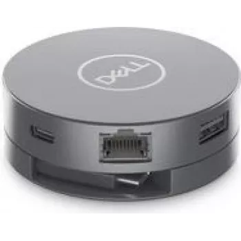 Dell 6-w-1 adapter USB-C – DA305 – przewodowy – USB 3.2 Gen 2 (3.1 Gen 2) Typu-C – 10,100,1000 Mbit/s – srebrny – 3840 x 2160 pikseli – Dell