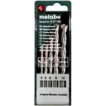 Zestaw wierteł spiralnych do betonu Metabo 627180000 — 5 sztuk: 4, 5, 6, 8, 10 mm