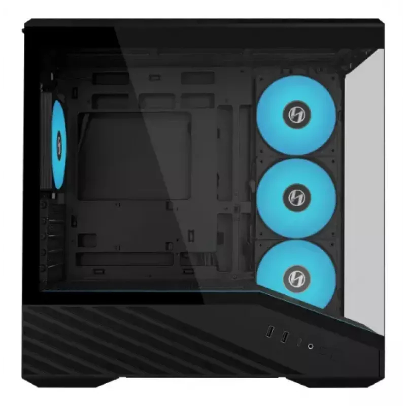 Mini Tower obudowa PC Lian Li Vector V100R MINI — Mini-ITX/Micro-ATX, szkło hartowane, 3x120mm wentylatory boczne + 1x120mm wentylator tylny, 2x 2,5 cala + 1x 3,5 cala zatoki, czarna