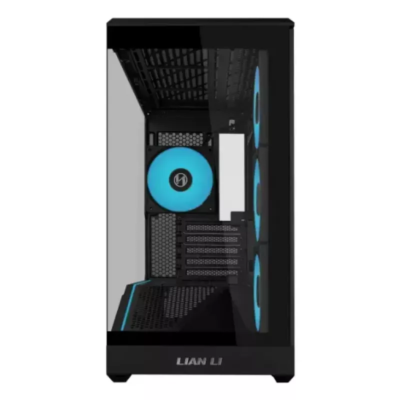 Mini Tower obudowa PC Lian Li Vector V100R MINI — Mini-ITX/Micro-ATX, szkło hartowane, 3x120mm wentylatory boczne + 1x120mm wentylator tylny, 2x 2,5 cala + 1x 3,5 cala zatoki, czarna