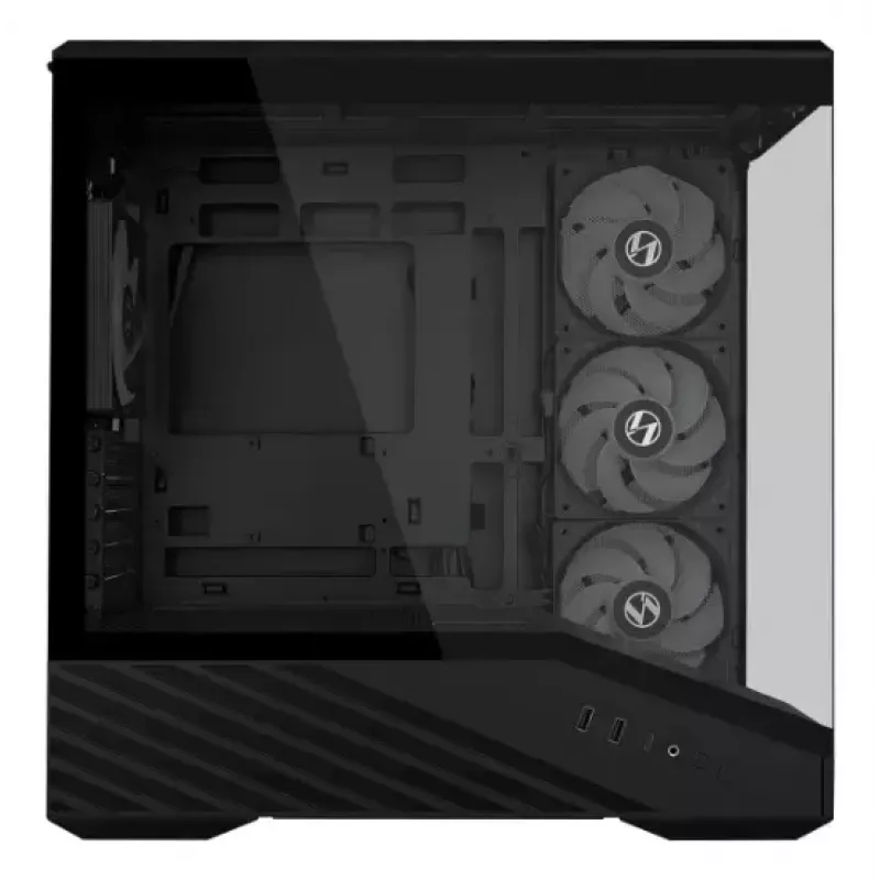 Mini Tower obudowa PC Lian Li Vector V100R MINI — Mini-ITX/Micro-ATX, szkło hartowane, 3x120mm wentylatory boczne + 1x120mm wentylator tylny, 2x 2,5 cala + 1x 3,5 cala zatoki, czarna