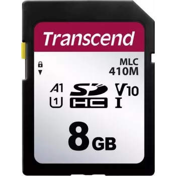Transcend 410M - Karta pamięci flash - 8 GB - A1 / Klasa wideo V10 / UHS-I U1 / Klasa 10 - microSDHC UHS-I (TS8GSDC410M)