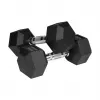 Gumowane hantle żeliwne HEX 2x9 kg REBEL ACTIVE