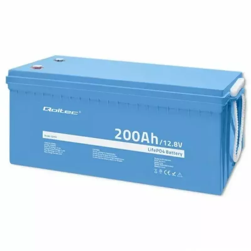 Qoltec 53707 Akumulator Pojazdowy Litowo-Żelazowo-Fosforanowy 200 Ah 12,8 V