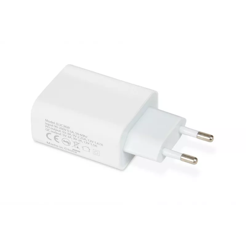 Ładowarka sieciowa iBox C-36 uniwersalna biała USB szybkie ładowanie