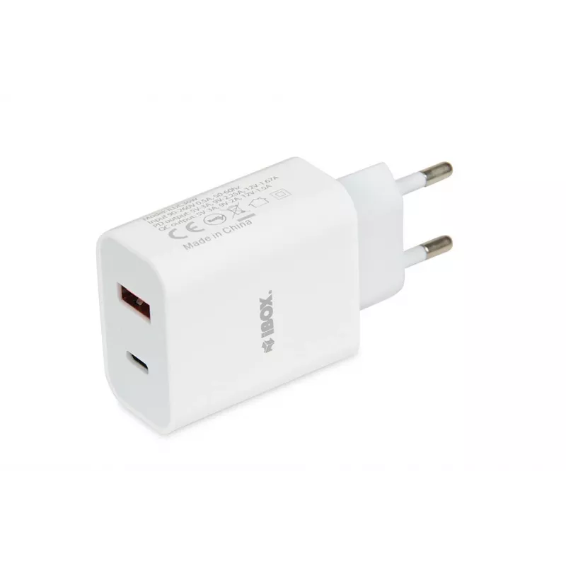Ładowarka sieciowa iBox C-36 uniwersalna biała USB szybkie ładowanie