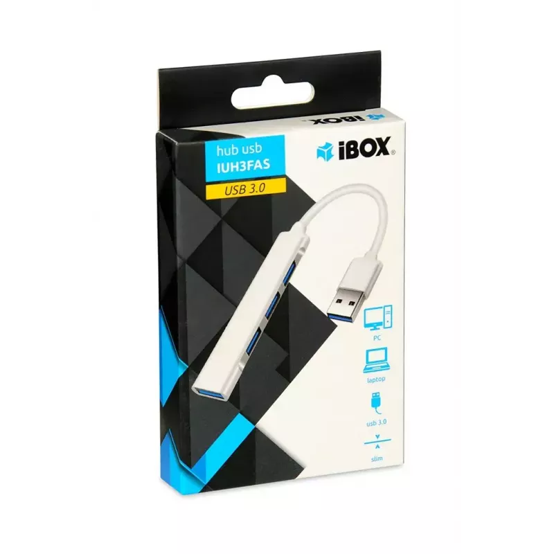 Koncentrator USB IBOX IUH3FAS — 1× USB 3.0, 3× USB 2.0