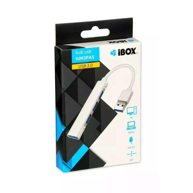 Koncentrator USB IBOX IUH3FAS — 1× USB 3.0, 3× USB 2.0