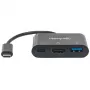 Manhattan USB-C Dock/Hub, Porty (x3): HDMI, USB-A i USB-C, 5 Gb/s (USB 3.2 Gen1 aka USB 3.0), z Power Delivery (60W) do portu USB-C (Uwaga: wymagany dodatkowy zasilacz ścienny USB-C i kabel USB-