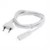 Kabel zasilający Gembird PC-184/2-W — 1,8 m, wtyczka typu C do łącznika C8, biały