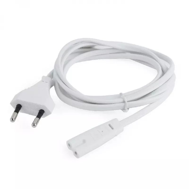 Kabel zasilający Gembird PC-184/2-W — 1,8 m, wtyczka typu C do łącznika C8, biały