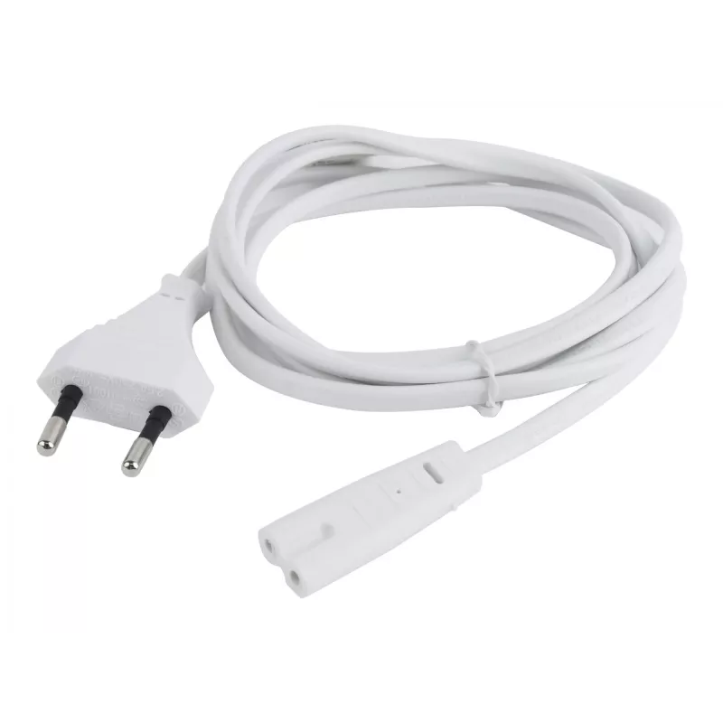 Kabel zasilający Gembird PC-184/2-W — 1,8 m, wtyczka typu C do łącznika C8, biały