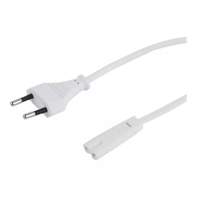 Kabel zasilający Gembird PC-184/2-W — 1,8 m, wtyczka typu C do łącznika C8, biały