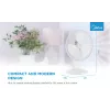 Wentylator stołowy Midea FT40-21M — średnica 40 cm, 3 prędkości, oscylacja, 25 W, biały