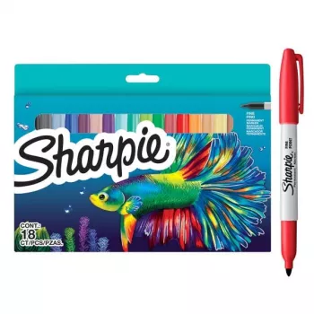 Zestaw markerów trwałych Sharpie Fish 18 sztuk