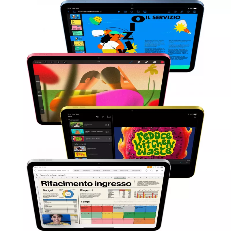 Apple iPad 10. gen. 10,9 cala Wi-Fi 64 GB - Srebrny, 27,7 cm (10,9), 2360 x 1640 pikseli, 64 GB, iPadOS 16, 477 g, Srebrny
