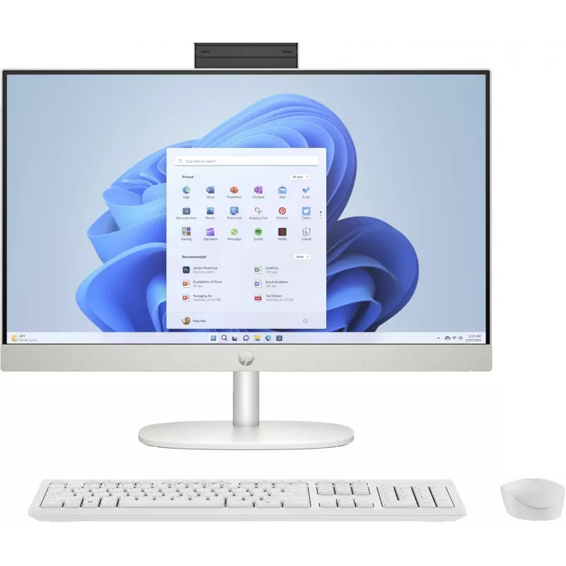 HP 24-cr0312nw AMD Ryzen™ 5 7520U 60,5 cm (23.8) 1920 x 1080 px All-in-One PC 16 GB LPDDR5-SDRAM 512 GB SSD Windows 11 Home Wi-Fi 6 (802.11ax) Biały