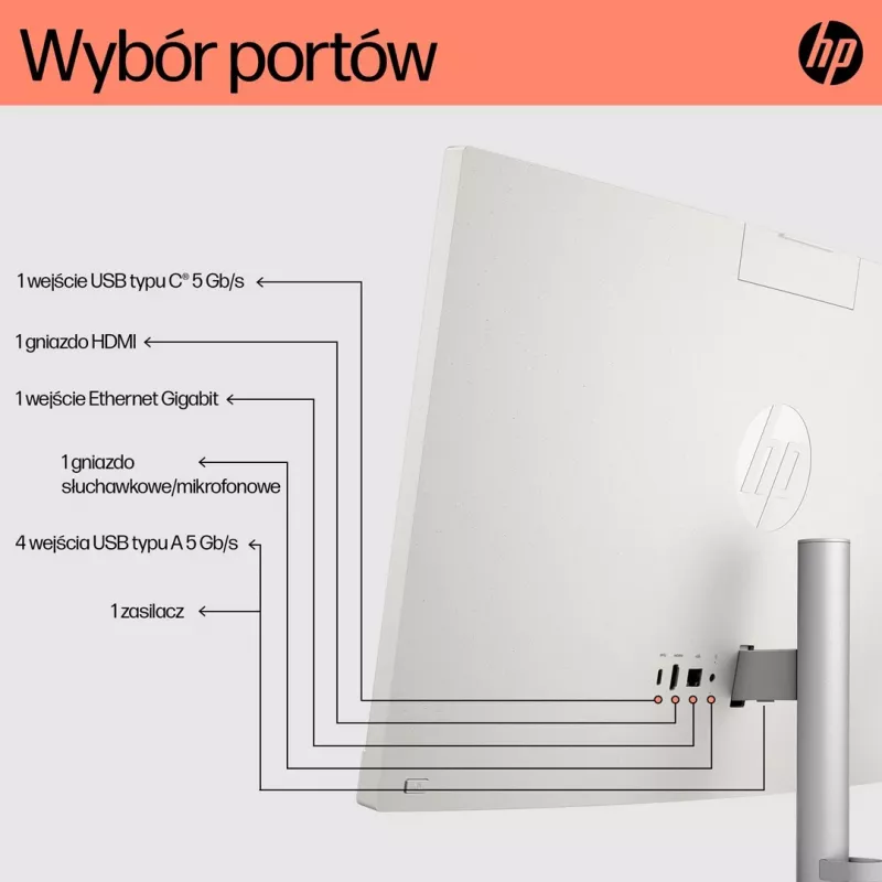 HP 24-cr0312nw AMD Ryzen™ 5 7520U 60,5 cm (23.8) 1920 x 1080 px All-in-One PC 16 GB LPDDR5-SDRAM 512 GB SSD Windows 11 Home Wi-Fi 6 (802.11ax) Biały