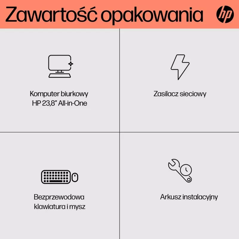 HP 24-cr0312nw AMD Ryzen™ 5 7520U 60,5 cm (23.8) 1920 x 1080 px All-in-One PC 16 GB LPDDR5-SDRAM 512 GB SSD Windows 11 Home Wi-Fi 6 (802.11ax) Biały
